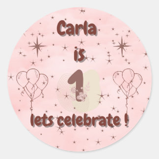  First Birthday Sticker – Cute Party Favor & Gift  ラウンドシール