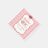 First Birthday valentine baby birthday party スタンダードカクテルナプキン (角)