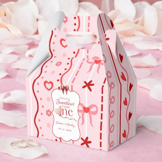 First Birthday valentine baby birthday party フェイバーボックス (ウェディング)