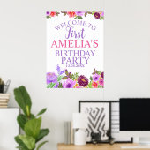 First Birthday Welcome Foam Boards ポスター (ホームオフィス)