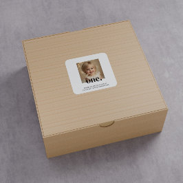 First BithdayフォトアクリルサインBlack & White スクエアシール