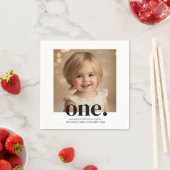 First BithdayフォトアクリルサインBlack & White スタンダードカクテルナプキン (インサイチュ)