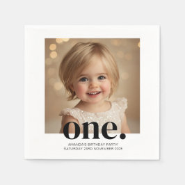 First BithdayフォトアクリルサインBlack & White スタンダードカクテルナプキン