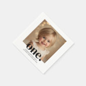 First BithdayフォトアクリルサインBlack & White スタンダードカクテルナプキン (角)