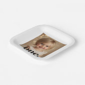 First BithdayフォトアクリルサインBlack & White ペーパープレート (傾斜あり)