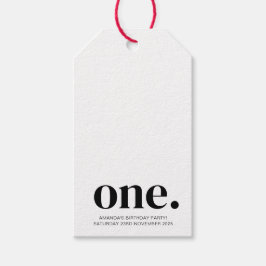 First Bithdayフォトギフトラベルin白黒 ギフトタグ