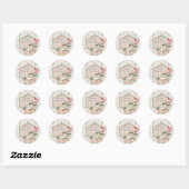 First Bloom Baby Shower Classic Round Sticker ラウンドシール (シート)