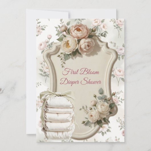 First Bloom Diaper Shower Invitation 招待状 (正面)