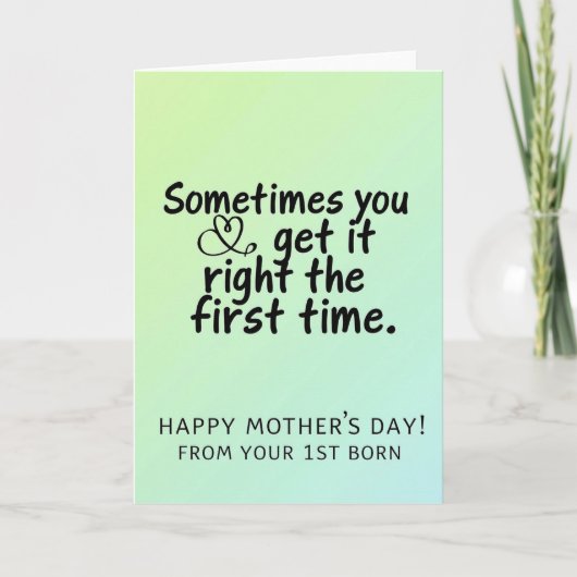 First Born Mothers Day Art Card カード (正面)