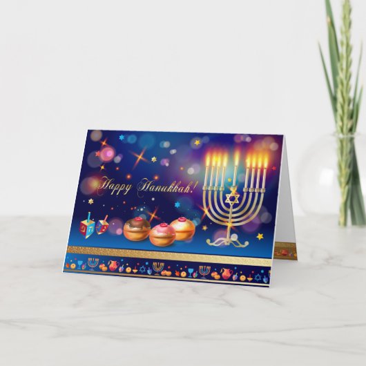 First Candle of Hanukkahフェスティバルof Lightsパーティー サンキューカード (正面)