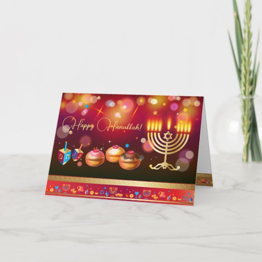First Candle of Hanukkahフェスティバルof Lightsパーティー サンキューカード (正面)