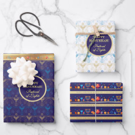 First Candle of Hanukkahフェスティバルof Lightsパーティー ラッピングペーパーシート