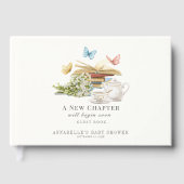 First Chapter Book Tea Set Butterflies Baby Shower ゲストブック (正面)