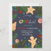 First Christmas 1st Birthday Boy-Holiday Celebrate 招待状 (正面)