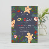 First Christmas 1st Birthday Boy-Holiday Celebrate 招待状 (スタンド正面)