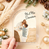 First Christmas Arch Married Photo Christmas Card アクリル招待状