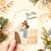 First Christmas Arch Married Photo Christmas Card アクリル招待状