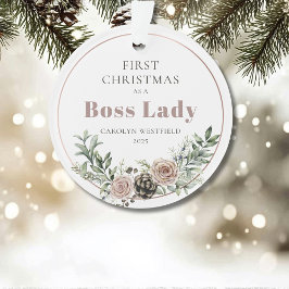 First Christmas as a Boss Lady Name Year オーナメント