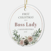First Christmas as a Boss Lady Name Year セラミックオーナメント (左)