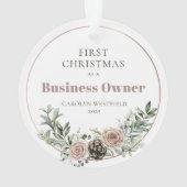 First Christmas as a Business Owner Name Year オーナメント (裏面)