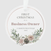 First Christmas as a Business Owner Name Year オーナメント (正面)