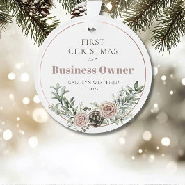 First Christmas as a Business Owner Name Year オーナメント