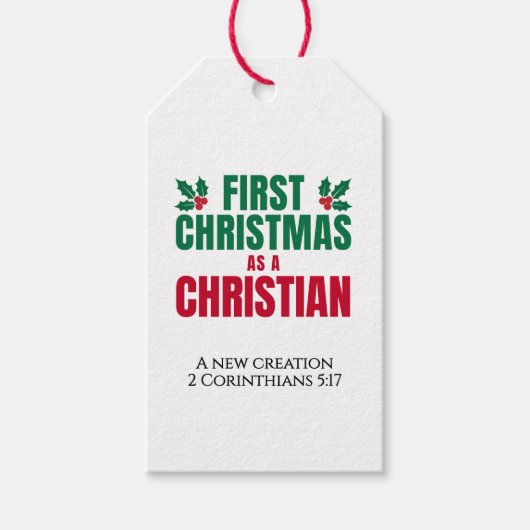 FIRST CHRISTMAS AS A CHRISTIAN New Believer ギフトタグ (正面)