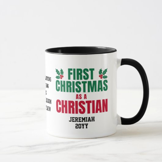 FIRST CHRISTMAS AS A CHRISTIAN New Believer マグカップ (右)