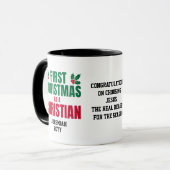 FIRST CHRISTMAS AS A CHRISTIAN New Believer マグカップ (正面左)
