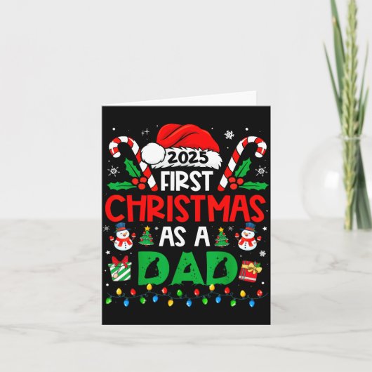 First Christmas As A Dad 2025 Family Matching 1st  カード (正面)