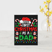 First Christmas As A Dad 2025 Family Matching 1st  カード (黄色い花)