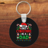 First Christmas As A Dad 2025 Family Matching 1st  キーホルダー (正面)