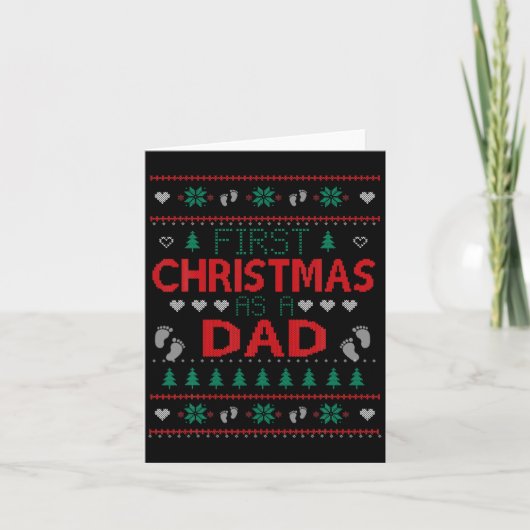 First Christmas As A Dad Funny Matching Xmas New D カード (正面)