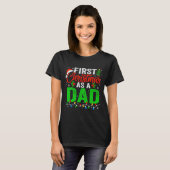 First Christmas As A Dad Xmas Lights New Dad Chris Tシャツ (正面フル)