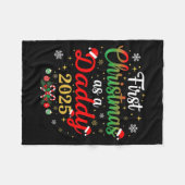 First Christmas As A Daddy 2025 New Dad Xmas  フリースブランケット (正面(横))