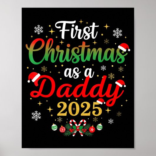 First Christmas As A Daddy 2025 New Dad Xmas ポスター (正面)