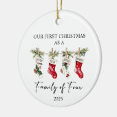 First Christmas As A Family of Four セラミックオーナメント (左)