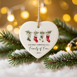 First Christmas As A Family of Four セラミックオーナメント