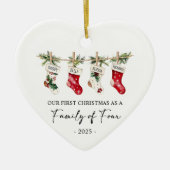 First Christmas As A Family of Four セラミックオーナメント (正面)