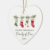 First Christmas As A Family of Four セラミックオーナメント (左)