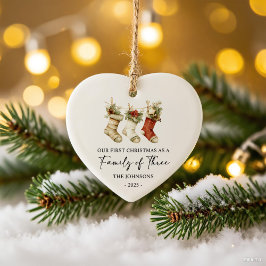 First Christmas as a Family of Three セラミックオーナメント