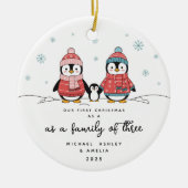First Christmas as a Family of Three Ornament セラミックオーナメント (正面)