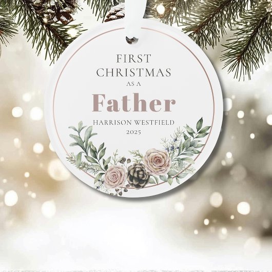 First Christmas as a Father Name Year オーナメント