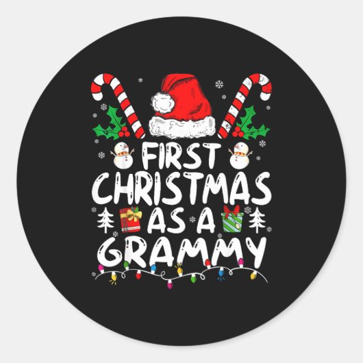 First Christmas As A Grammy New Grammy  ラウンドシール (正面)