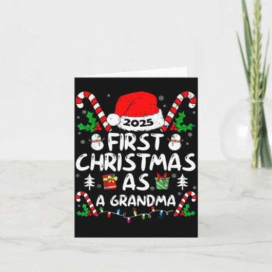 First Christmas As A Grandma 2025 Family Matching  カード (正面)