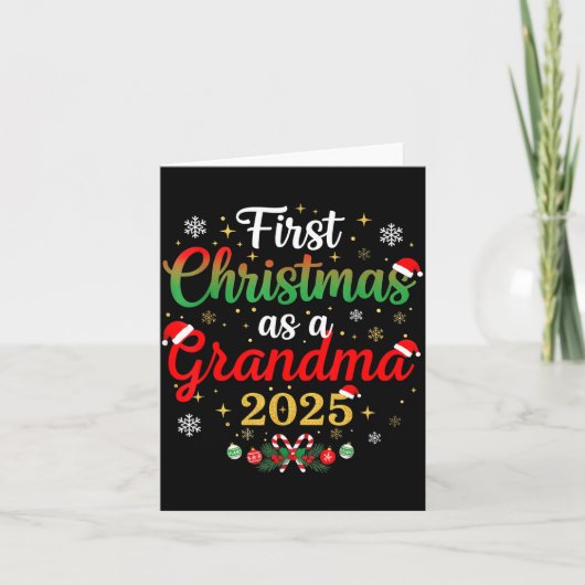 First Christmas As A Grandma 2025 New Mommy Xmas  カード (正面)