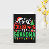 First Christmas As A Grandma Matching New Nana Gra カード (黄色い花)