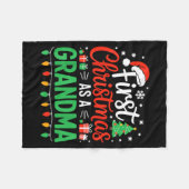 First Christmas As A Grandma Matching New Nana Gra フリースブランケット (正面(横))