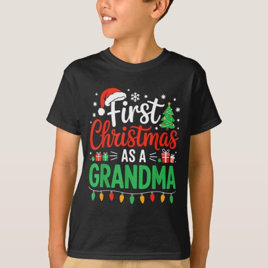 First Christmas As A Grandma Matching New Nana Gra Tシャツ (正面)