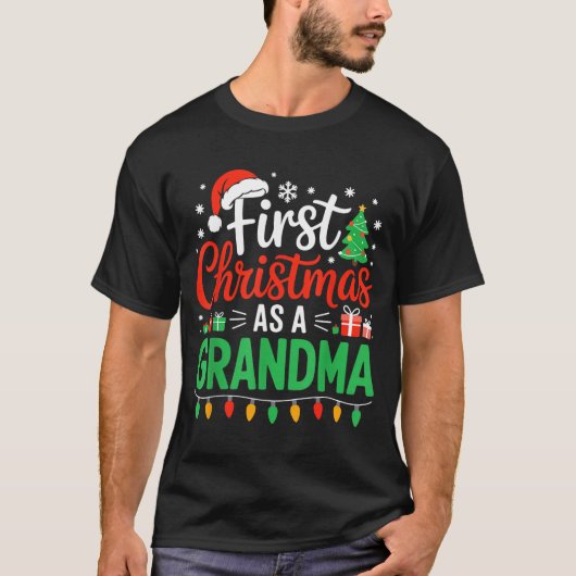 First Christmas As A Grandma Matching New Nana Gra Tシャツ (正面)
